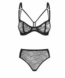 Noir Handmade Poland Lingerie Balconette Bra And Lace Brief