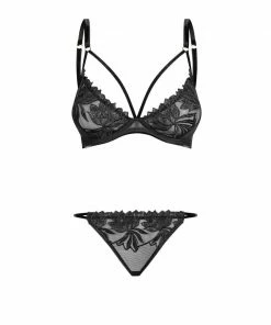 Noir Handmade Poland Lingerie Lace Bra And Panty Set