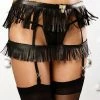 Lolitta Lingerie Black Leatherette Garter-belt Garter Belts