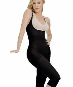 Cocoon Shapewear Lingerie Black Thermal Braless Full Body Capri