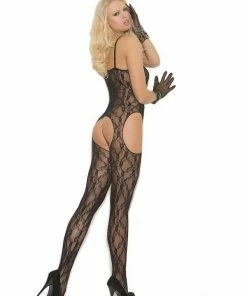 Elegant Moments USA Lace Suspender Body Stocking.
