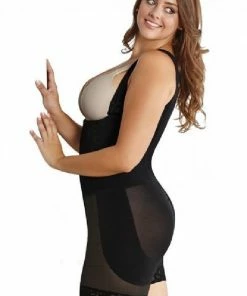 Cocoon Shapewear Cocoon 4500 Plus Size Open-Bust Mid-Thigh Bodysuit