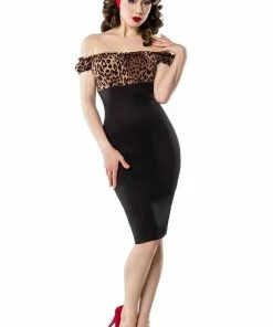Belsira Clothing Vintage Pencil Dress Black With Leopard 10 Belsira Clothing Vintage Pencil Dress Black With Leopard