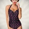 Belsira Vintage Swan Print Swimsuit 50014 Swimwear