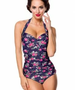 Belsira Vintage Flower Pink Print Swimsuit 50014
