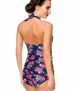 Belsira Vintage Flower Pink Print Swimsuit 50014