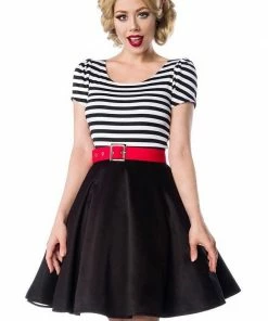 Belsira Jersey Dress Black-White