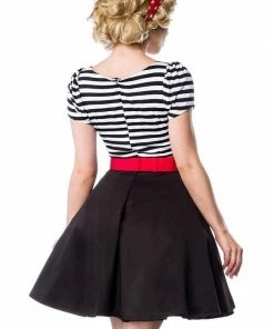 Belsira Jersey Dress Black-White