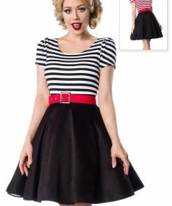 Belsira Jersey Dress Black-White