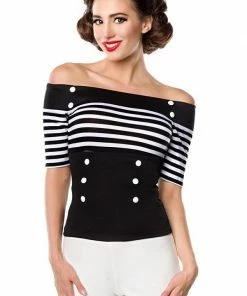 Belsira Vintage Black-White Top Clothing