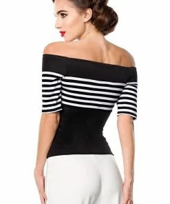 Belsira Vintage Black-White Top Clothing