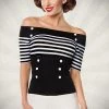 Belsira Vintage Black-White Top Clothing