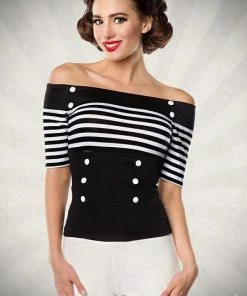 Belsira Vintage Black-White Top Clothing