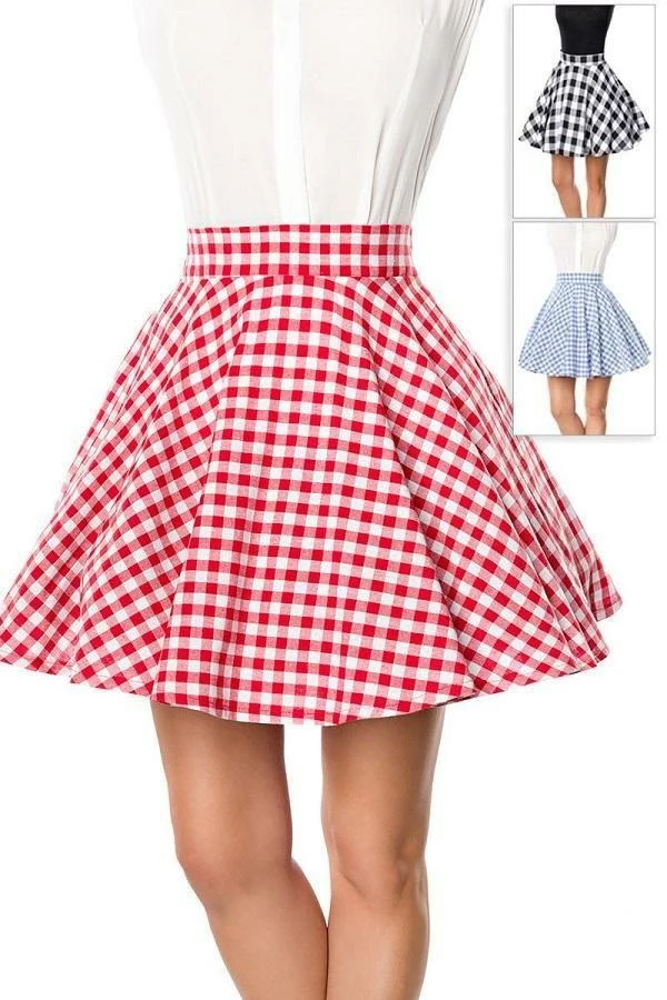 Belsira Clothing Short Swing Skirt Red 4 Belsira Clothing Short Swing Skirt Red