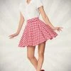 Belsira Clothing Short Swing Skirt Red 2 Belsira Clothing Short Swing Skirt Red