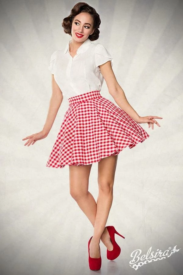 Belsira Clothing Short Swing Skirt Red 3 Belsira Clothing Short Swing Skirt Red