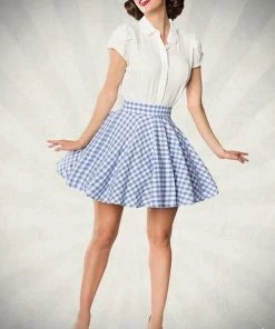 Belsira Clothing Short Swing Skirt Blue