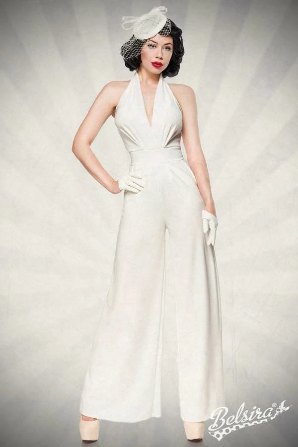 Belsira Clothing White Vintage Jumpsuit 3 Belsira Clothing White Vintage Jumpsuit