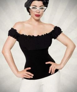 Belsira Jersey Top Black Clothing