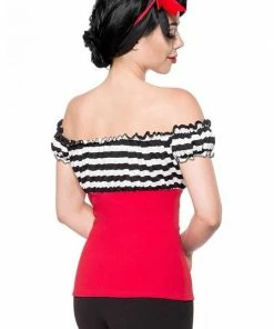 Belsira Clothing Jersey Top Black And Red