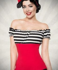 Belsira Clothing Jersey Top Black And Red