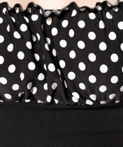 Belsira Jersey Top Black And Polka-Dots Clothing