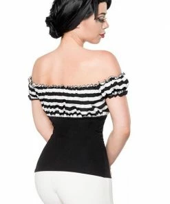 Belsira Clothing Jersey Top Black And Stripes