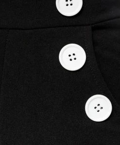 Belsira Trousers Black With White Buttons Clothing