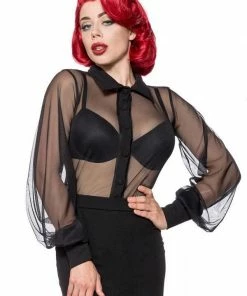 Belsira See Through Black Blouse