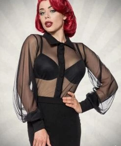 Belsira See Through Black Blouse