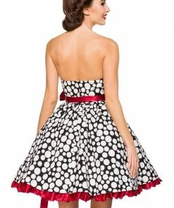 Belsira Clothing Polka Dot Dress Red Trim