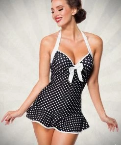 Belsira Plus Size Vintage Halter Pinup Swimsuit