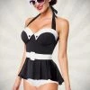 Belsira Vintage Swim Dress Black-White