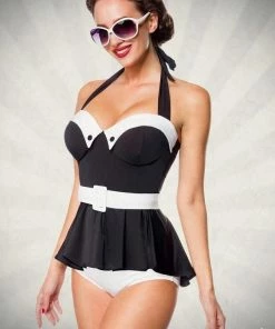 Belsira Vintage Swim Dress Black-White