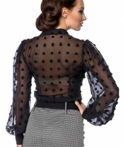 Belsira Vintage Transparent Shirt Black Clothing