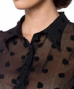 Belsira Vintage Transparent Shirt Black Clothing