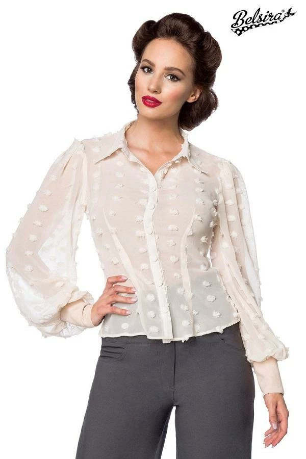 Belsira Vintage Transparent Shirt Cream Clothing 6 Belsira Vintage Transparent Shirt Cream Clothing