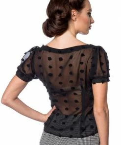 Belsira Vintage Transparent Blouse Black Clothing