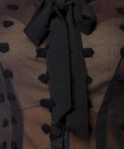 Belsira Vintage Transparent Blouse Black Clothing