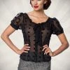 Belsira Vintage Transparent Blouse Black Clothing