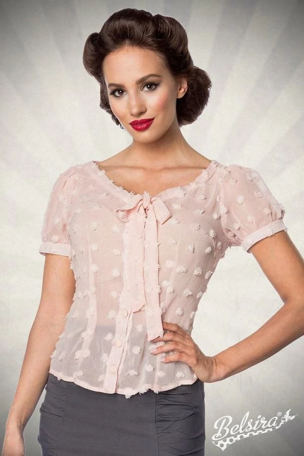Belsira Clothing Vintage Transparent Blouse Pink 3 Belsira Clothing Vintage Transparent Blouse Pink