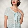 Belsira Vintage Transparent Blouse Blue Clothing