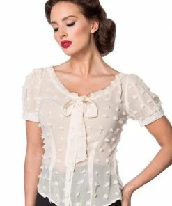 Belsira Vintage Transparent Blouse Cream 10 Belsira Vintage Transparent Blouse Cream