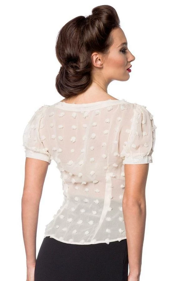 Belsira Vintage Transparent Blouse Cream 4 Belsira Vintage Transparent Blouse Cream