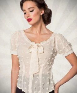 Belsira Vintage Transparent Blouse Cream