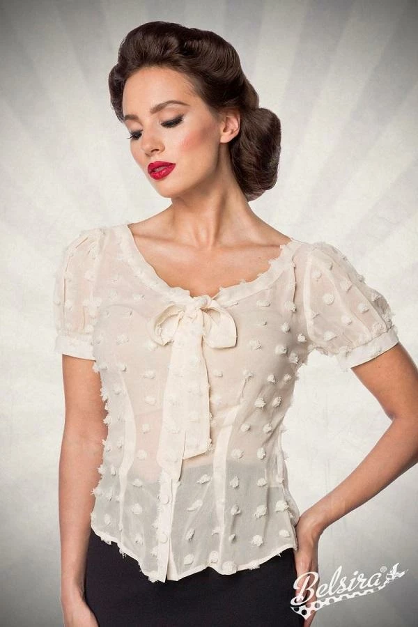 Belsira Vintage Transparent Blouse Cream 3 Belsira Vintage Transparent Blouse Cream