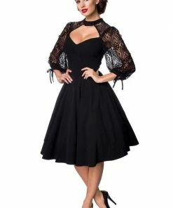 Belsira Swing Dress With Lace Sleeves