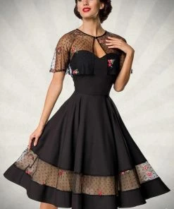 Belsira Summer Swing Dress With Cape Clothing