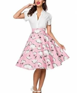 Belsira Clothing Pink Printed Vintage Skirt 13 Belsira Clothing Pink Printed Vintage Skirt