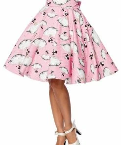 Belsira Clothing Pink Printed Vintage Skirt